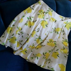 kate spade silk lemon skirt